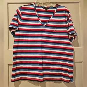 Brooks Brothers Striped V-Neck T-Shirt XL